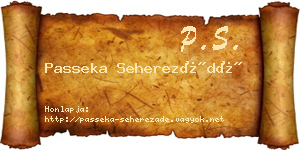 Passeka Seherezádé névjegykártya